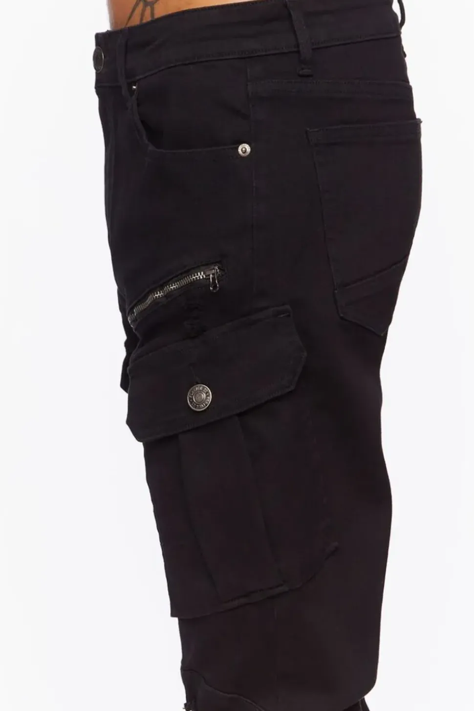 Zippered Slim-Fit Jeans