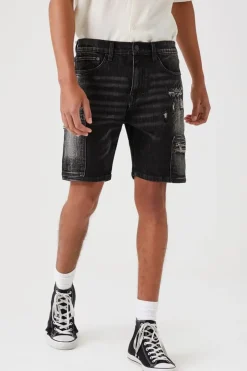 Zip-Pocket Denim Shorts