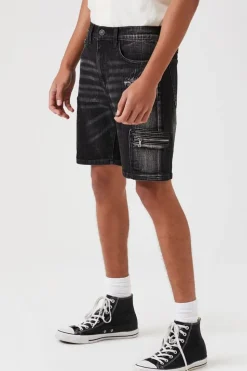 Zip-Pocket Denim Shorts