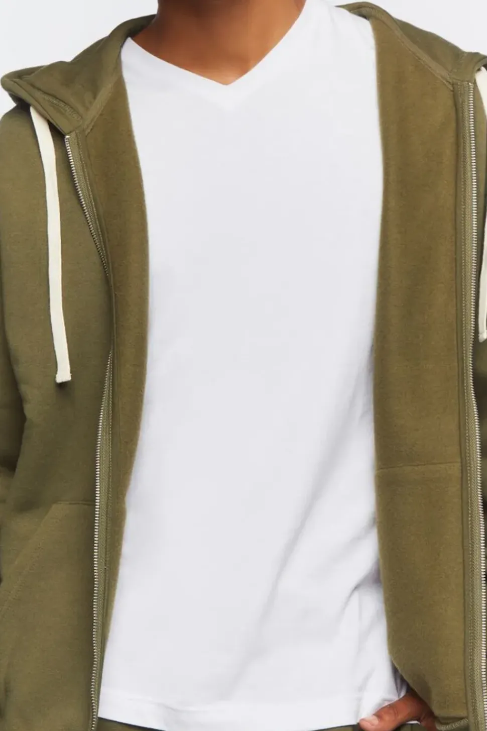 Zip-Up Drawstring Hoodie