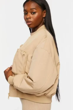 Zip-Up Utility Bomber Jacket