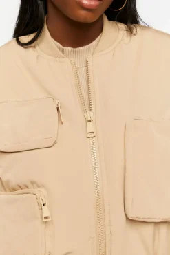 Zip-Up Utility Bomber Jacket